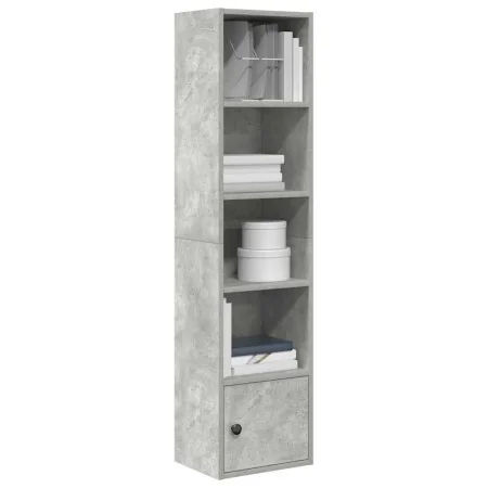 Estantería de madera de ingeniería gris hormigón 31x24x127 cm de , Librerías y estanterías - Ref: Foro24-860349, Precio: 54,1...