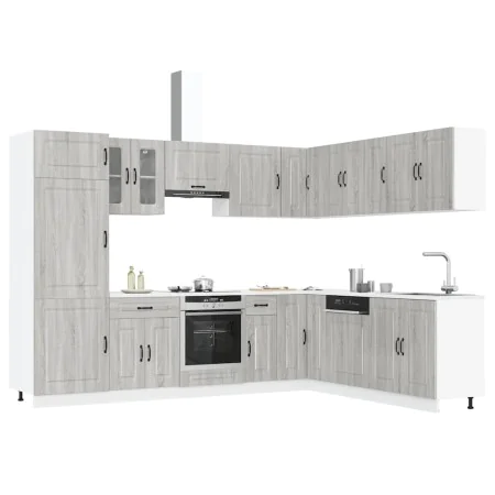 Mueble cocina Kalmar sonoma gris 14 pzas madera contrachapada von , Küchenschränke - Ref: Foro24-3314977, Preis: 1,00 €, Raba...