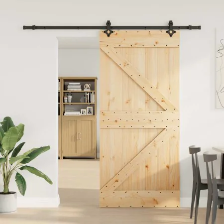Puerta corredera con herrajes madera maciza de pino 90x210 cm von , Türen - Ref: Foro24-3332638, Preis: 207,30 €, Rabatt: %