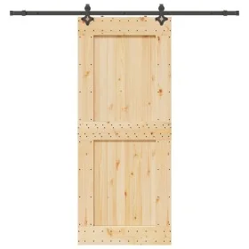 Puerta corredera con herrajes madera maciza de pino 95x210 cm by , Doors - Ref: Foro24-3332734, Price: 210,85 €, Discount: %