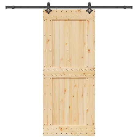 Puerta corredera con herrajes madera maciza de pino 95x210 cm de , Puertas - Ref: Foro24-3332734, Precio: 211,07 €, Descuento: %