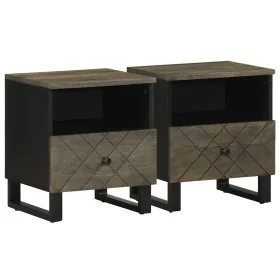 Mesitas de noche 2 uds madera maciza de mango negro 40x33x46 cm von , Nachttische - Ref: Foro24-4017691, Preis: 110,74 €, Rab...