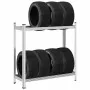 Estantería de neumáticos 2 niveles acero plateado 110x40x109 cm von , Industrieregale - Ref: Foro24-4016966, Preis: 40,21 €, ...