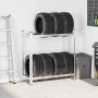 Estantería de neumáticos 2 niveles acero plateado 110x40x109 cm von , Industrieregale - Ref: Foro24-4016966, Preis: 40,21 €, ...
