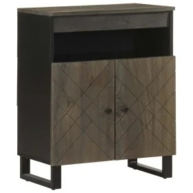 Aparador negro 60x33x75 cm madera maciza mango by , CD and DVD storage - Ref: Foro24-4017709, Price: 91,75 €, Discount: %