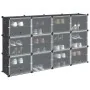 Estantería de cubos con 12 compartimentos y puertas PP negro by , Shoe racks and shoe organizers - Ref: Foro24-4019578, Price...