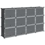 Estantería de cubos con 12 compartimentos y puertas PP negro by , Shoe racks and shoe organizers - Ref: Foro24-4019578, Price...
