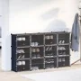 Estantería de cubos con 12 compartimentos y puertas PP negro by , Shoe racks and shoe organizers - Ref: Foro24-4019578, Price...