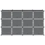 Estantería de cubos con 12 compartimentos y puertas PP negro by , Shoe racks and shoe organizers - Ref: Foro24-4019578, Price...