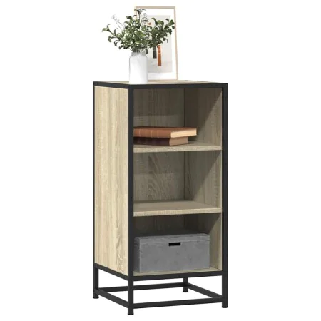 Aparador madera ingeniería y metal roble Sonoma 35,5x35x76 cm de , Aparadores - Ref: Foro24-848950, Precio: 53,09 €, Descuent...