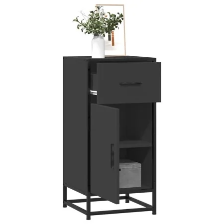 Aparador de madera de ingeniería y metal negro 35,5x35x76 cm von , Sideboards - Ref: Foro24-848959, Preis: 71,51 €, Rabatt: %