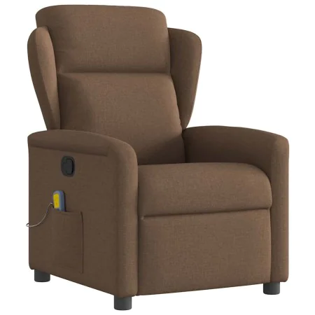 Sillón reclinable con masaje de tela marrón by , Armchairs - Ref: Foro24-4015590, Price: 202,88 €, Discount: %