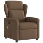 Sillón reclinable con masaje de tela marrón by , Armchairs - Ref: Foro24-4015590, Price: 202,88 €, Discount: %