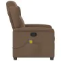 Sillón reclinable con masaje de tela marrón by , Armchairs - Ref: Foro24-4015590, Price: 202,88 €, Discount: %