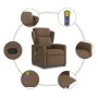 Sillón reclinable con masaje de tela marrón by , Armchairs - Ref: Foro24-4015590, Price: 202,88 €, Discount: %