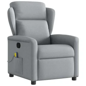 Sillón reclinable de masaje de tela gris claro by , Armchairs - Ref: Foro24-4015586, Price: 203,84 €, Discount: %