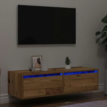 Mueble de TV con luces LED envejecida 100X35,5x25 cm von , TV-Möbel - Ref: Foro24-860245, Preis: 81,59 €, Rabatt: %