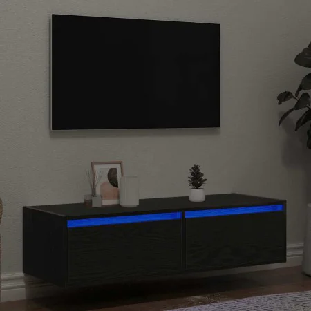 Mueble de TV con luces LED roble negro 100X35,5x25 cm von , TV-Möbel - Ref: Foro24-860239, Preis: 87,65 €, Rabatt: %