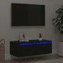 Mueble de TV con luces LED roble negro 75x35,5x25 cm von , TV-Möbel - Ref: Foro24-860230, Preis: 71,01 €, Rabatt: %