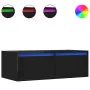 Mueble de TV con luces LED roble negro 75x35,5x25 cm von , TV-Möbel - Ref: Foro24-860230, Preis: 71,01 €, Rabatt: %