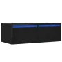 Mueble de TV con luces LED roble negro 75x35,5x25 cm von , TV-Möbel - Ref: Foro24-860230, Preis: 71,01 €, Rabatt: %
