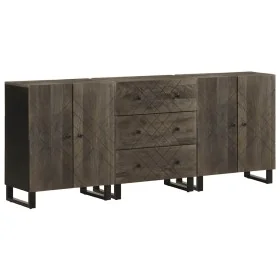 Aparadores 3 piezas madera maciza mango negro 60x33x75 cm by , Lockers and storage cabinets - Ref: Foro24-3309999, Price: 315...