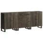 Aparadores 3 piezas madera maciza mango negro 60x33x75 cm by , Lockers and storage cabinets - Ref: Foro24-3309999, Price: 315...