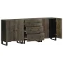 Aparadores 3 piezas madera maciza mango negro 60x33x75 cm by , Lockers and storage cabinets - Ref: Foro24-3309999, Price: 315...
