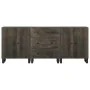 Aparadores 3 piezas madera maciza mango negro 60x33x75 cm by , Lockers and storage cabinets - Ref: Foro24-3309999, Price: 315...