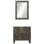 Conjunto de muebles de baño 2 piezas madera maciza mango negro by , Bathroom furniture - Ref: Foro24-3310000, Price: 134,48 €...