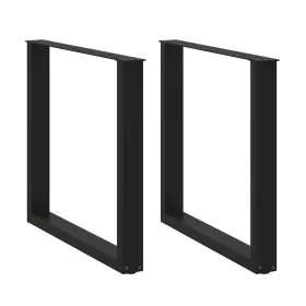 Patas para mesa de comedor en forma de U 2 uds acero negro by , Table legs - Ref: Foro24-4013192, Price: 89,71 €, Discount: %