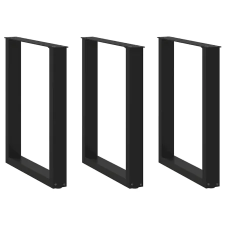 Patas para mesa centro forma U 3 uds acero negro 70x(72-73) cm by , Table legs - Ref: Foro24-4013200, Price: 113,90 €, Discou...