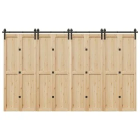 Kit de herrajes para puertas correderas acero negro 366 cm by , Door items - Ref: Foro24-3295803, Price: 181,96 €, Discount: %