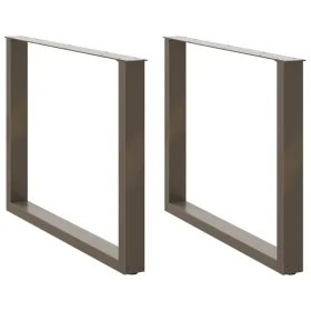 Patas mesa comedor forma U 2uds acero natural 100x(72-73) cm by , Table legs - Ref: Foro24-4013199, Price: 101,58 €, Discount: %