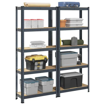 Estante almacenaje 5 niveles 2 uds acero y madera contrachapada von , Industrieregale - Ref: Foro24-3307588, Preis: 77,80 €, ...