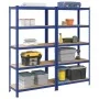 Estanterías de 5 baldas 2 uds madera contrachapada y acero azul by , Industrial shelving - Ref: Foro24-3307605, Price: 120,50...