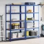 Estanterías de 5 baldas 2 uds madera contrachapada y acero azul by , Industrial shelving - Ref: Foro24-3307605, Price: 120,50...