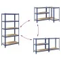 Estanterías de 5 baldas 2 uds madera contrachapada y acero azul by , Industrial shelving - Ref: Foro24-3307605, Price: 120,50...