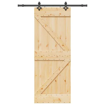 Puerta corredera con herrajes madera maciza de pino 80x210 cm von , Türen - Ref: Foro24-3332631, Preis: 212,10 €, Rabatt: %