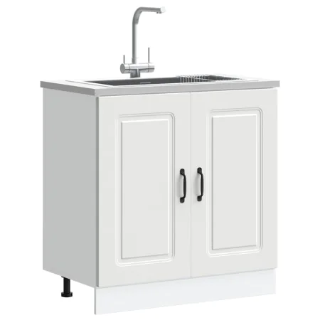 Mueble bajo para fregadero Kalmar blanco 80x46x81,5 cm de , Armarios de cocina - Ref: Foro24-853447, Precio: 77,65 €, Descuen...