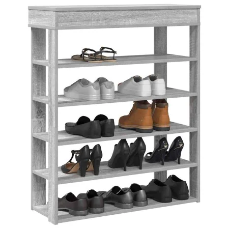 Mueble zapatero madera de ingeniería gris sonoma 80x30x98 cm de , Zapateros y organizadores de calzado - Ref: Foro24-859937, ...