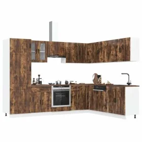 Mueble cocina Porto roble ahumado 14 pzas madera contrachapada by , Kitchen cabinets - Ref: Foro24-3314996, Price: 1,00 €, Di...