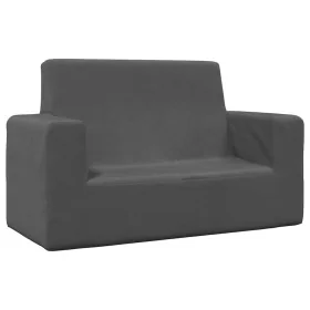 Sofá para niños de 2 plazas de felpa suave gris antracita de , Mobiliario para bebés y niños pequeños - Ref: Foro24-4104798, ...