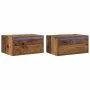 Mesitas de noche de pared luces LED 2 unidades madera antigua von , TV-Möbel - Ref: Foro24-860226, Preis: 101,66 €, Rabatt: %