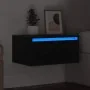 Mesita de noche de pared con luces LED roble negro von , TV-Möbel - Ref: Foro24-860213, Preis: 57,26 €, Rabatt: %