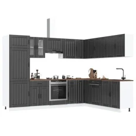 Mueble de cocina Lucca negra 14 piezas madera contrachapada de , Armarios de cocina - Ref: Foro24-3314982, Precio: 1,00 €, De...