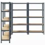 Estante almacenaje 5 niveles 4 uds acero y madera contrachapada de , Estanterías industriales - Ref: Foro24-3307595, Precio: ...