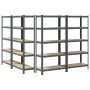 Estante almacenaje 5 niveles 4 uds acero y madera contrachapada de , Estanterías industriales - Ref: Foro24-3307595, Precio: ...