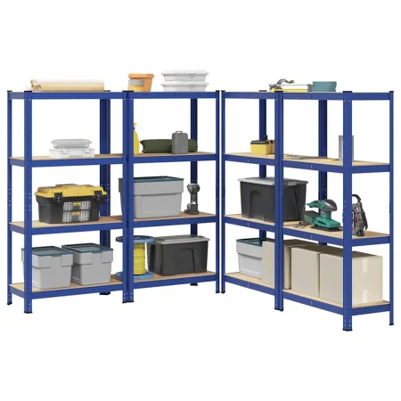 Estanterías de 4 baldas 4 uds madera contrachapada y acero azul von , Industrieregale - Ref: Foro24-3307581, Preis: 131,22 €,...