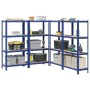 Estanterías de 4 baldas 4 uds madera contrachapada y acero azul von , Industrieregale - Ref: Foro24-3307581, Preis: 131,22 €,...